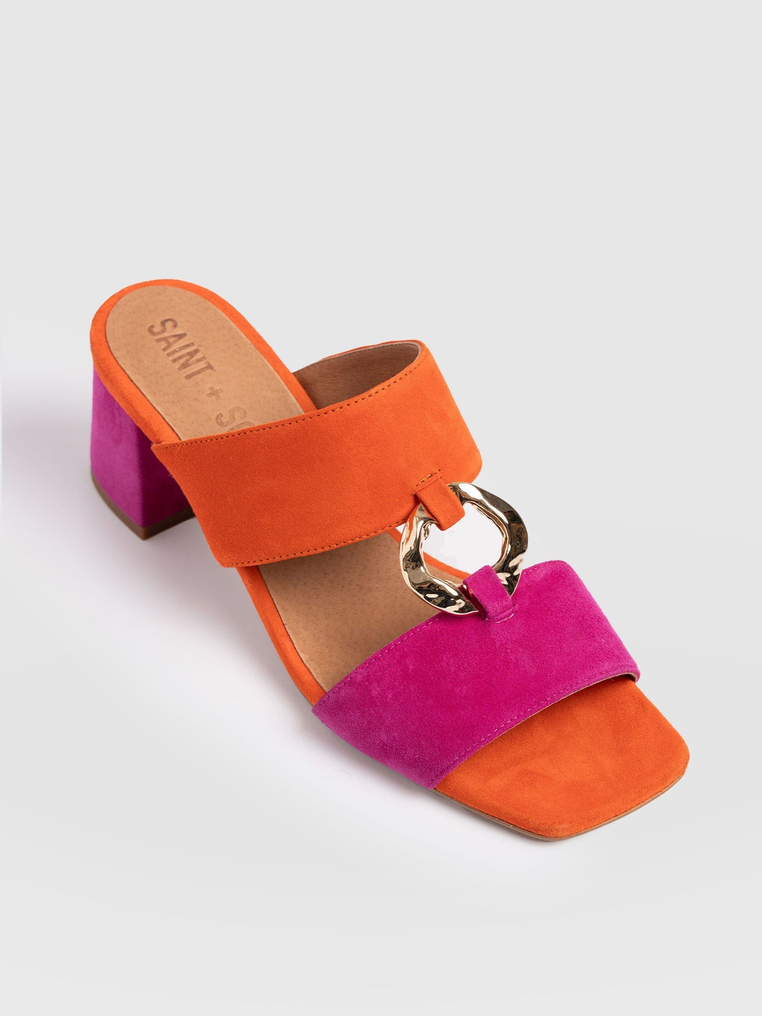 Vivienne Heeled Mules - Pink/Orange - Women's Shoes | Saint + Sofia® EU